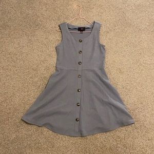 Girls blue dress, accent buttons,size 14